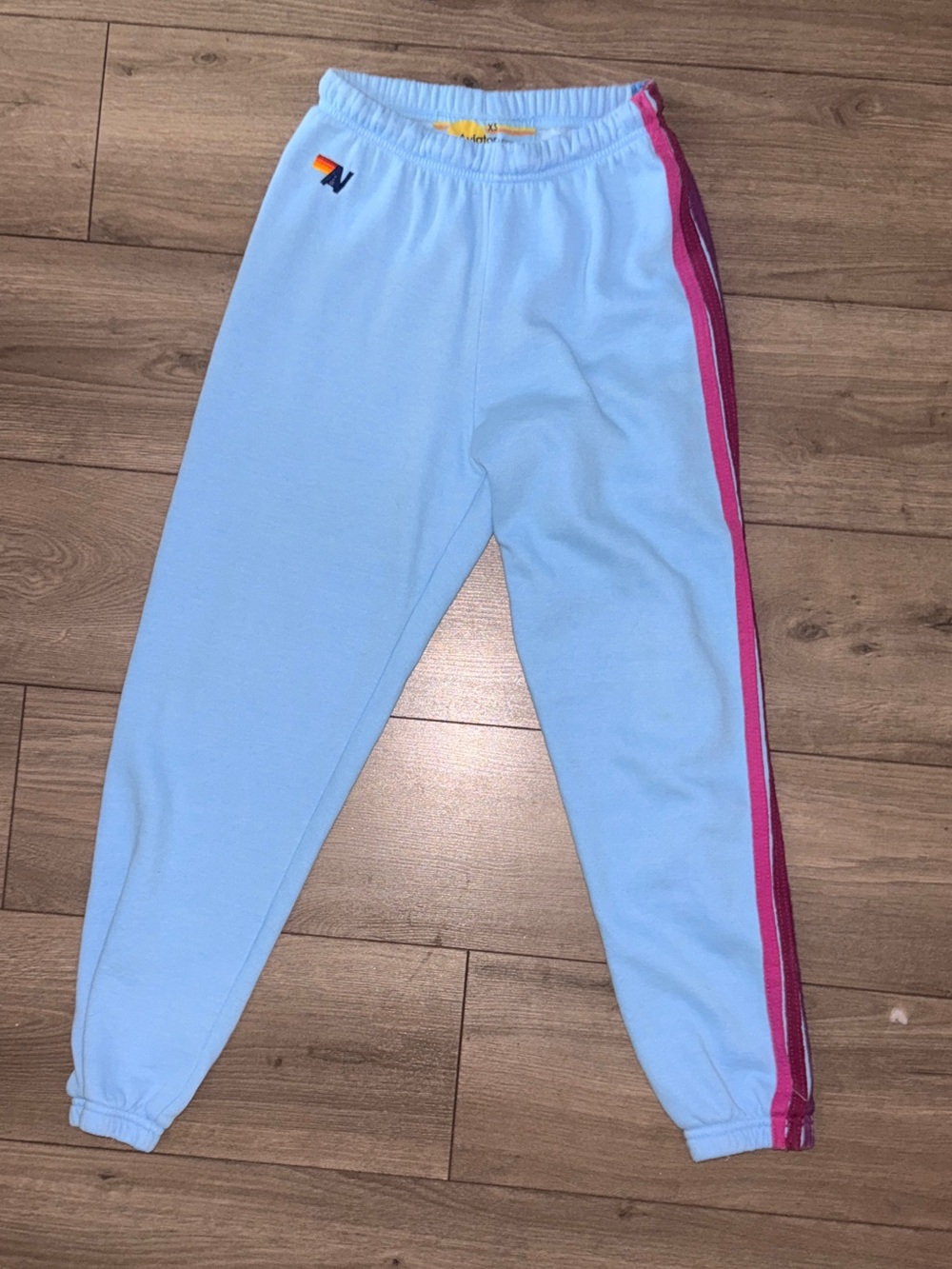 Aviator Nation Sky Blue 5 Stripe  Pink Purple Blue  - XS READS - Picture 5 of 8